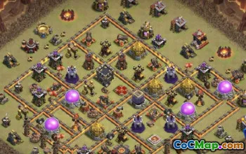 CoC 市政厅 10 基地布局 |家乡和战争地图 #16462