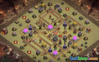 COC市政厅10基本布局：家庭与战争基础地图＃16354