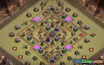 Layouts de base da prefeitura de CoC 10: mapas de casa, guerra e agricultura #13161