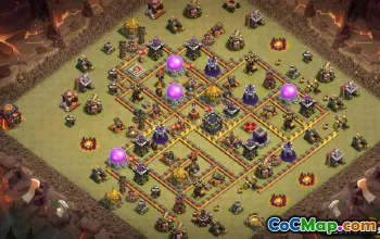 COC Town Hall 10 ბაზის განლაგება: მთავარი, ომი და მეურნეობის რუქები #13860