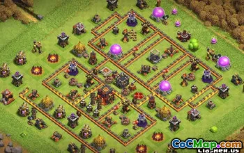 COC市政厅10基本布局：家庭与战争地图＃13978