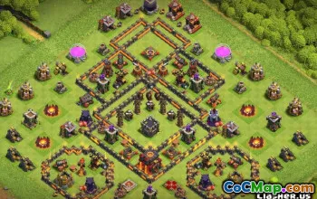 COC市政厅10基础布局：家庭，战争与奖杯地图＃10316