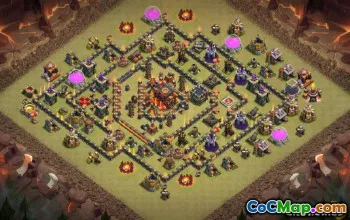COC市政厅10基础布局：家庭，战争与奖杯地图＃11005
