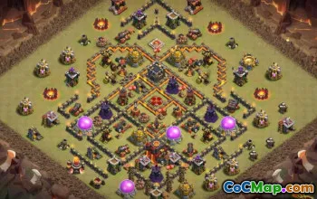 COC市政厅10基本布局：家庭，战争与奖杯地图＃11122