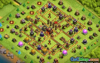 COC市政厅10基础布局：家庭，战争与奖杯地图＃11849