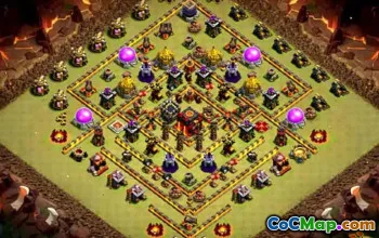 COC Town Hall 10 تخطيطات قاعدة: المنزل ، خرائط الحرب والكأس #13267