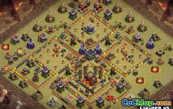 COC市政厅10基本布局：家庭，战争与奖杯地图＃9920