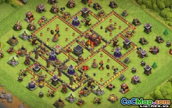 COC市政厅10基本布局和链接 - 家庭与战争地图＃12357