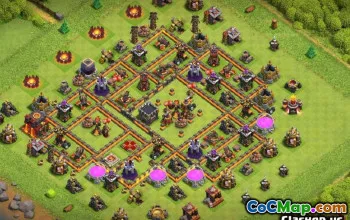 COC市政厅10基本布局和链接|家庭与战争地图＃12607