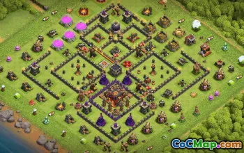 CoC Town Hall 10 Base Layouts & Map Links | Trophy & War Bases #32873