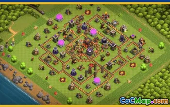 CoC Town Hall 10 Base Layouts & Map Links | Trophy & War Defense #29642