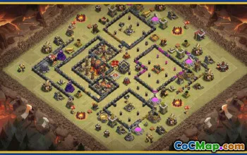 CoC Town Hall 10 Base Layouts & Map | Trophy, War & Home Village #29584