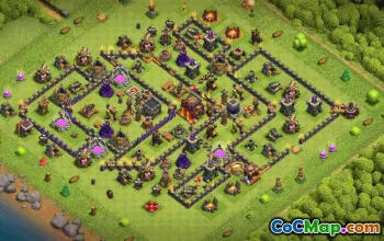 CoC Town Hall 10 Base Layouts & Map - Trophy, War & Home Village #33423