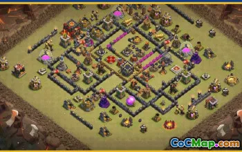 CoC Town Hall 10 Base Layouts & Map | War & Home Village Designs #28446