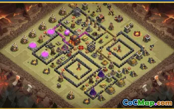 CoC Town Hall 10 Base Layouts & Map | War, Trophy & Home Village #28066