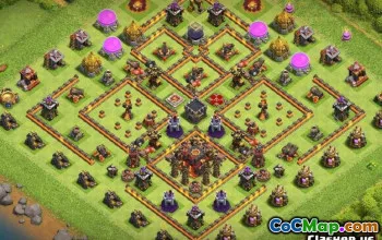 COC TOWN HALL 10 تخطيطات وخرائط قاعدة - نسخ وتخصيص #13935