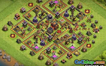 COC टाउन हॉल 10 बेस लेआउट और मैप्स - अब कॉपी करें! #12943