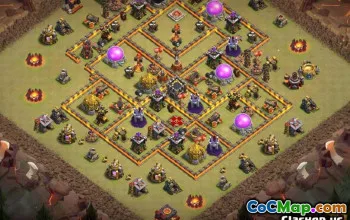 COC TOWN HALL 10 Bố cục cơ sở & Bản đồ - Sao chép ngay! #13022