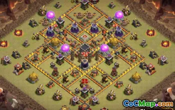 COC市政厅10 Home＆War＃10410的基本布局和地图