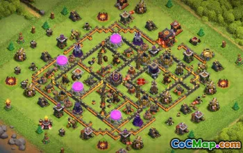 Coc Town Hall 10: Layouts i mapy do domu i wojny #16307