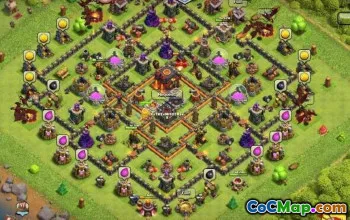 CoC Town Hall 10 - Base Layouts & Maps for Home & War #17174