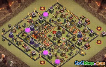 COC市政厅10基本布局和奖杯成功的地图＃12536