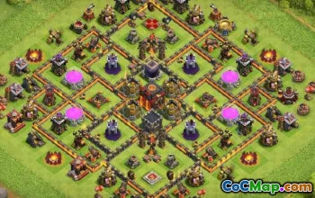 COC市政厅10战争和房屋的基本布局和地图＃12438