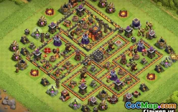 COC市政厅10战争和房屋的基本布局和地图＃12595