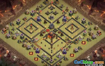 COC市政厅10：战争与奖杯的基本布局和地图＃11258