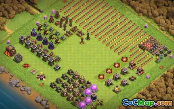 Coc Town Hall 10 기본 레이아웃 및지도 | 홈 빌리지 가이드 #14723