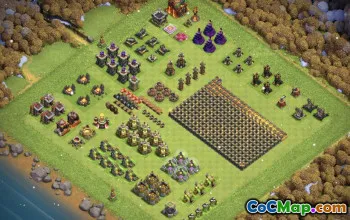 Coc Town Hall 10 기본 레이아웃 및지도 - 홈 빌리지 가이드 #15227