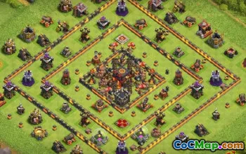 COC市政厅10基本布局和地图 - 家乡奖杯＃12634