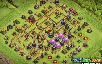 COC市政厅10基本布局和地图 - 家庭与战争＃11384