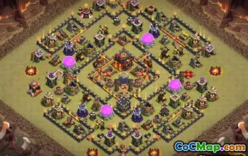 COC市政厅10基本布局和地图：家庭与战争基地＃12481