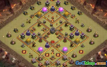 COC市政厅10基本布局和地图 - 家庭与战争基地＃14564