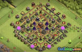 Coc Town Hall 10 Układy i mapy podstawowe - dom, wojna, trofeum nr 16056