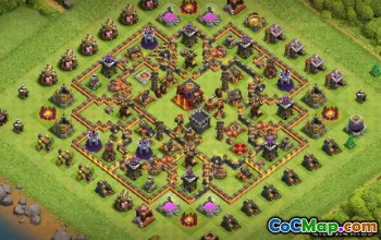 COC市政厅10基本布局：成功的地图和链接＃12376