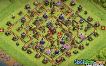 COC TOWN HALL 10 تخطيطات قاعدة: الخرائط والروابط للنجاح #12847