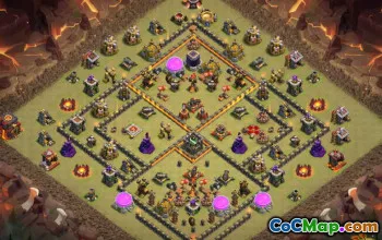 COC市政厅10基本布局：战争与奖杯的地图和链接＃11291
