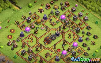 COC市政厅10基本布局和地图 - 奖杯策略＃13734