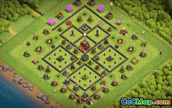 CoC Town Hall 10 Base Layouts & Maps - Trophy & War Defense #33978
