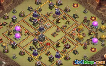 COC市政厅10基本布局和地图：战争与家乡＃14​​093
