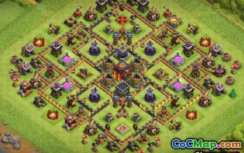 COC市政厅10基本布局：奖杯和农业地图＃12374