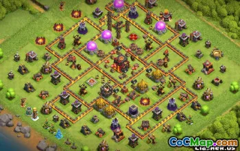 COC TOWN HALL 10 تخطيطات قاعدة وخرائط الكأس - نسخ الآن! #12825