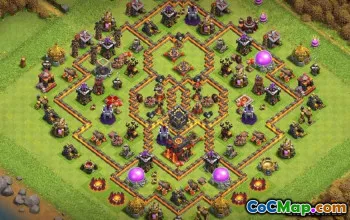 Hôtel de ville de Coc 10 dispositions de base: trophée, guerre et village natal # 14169