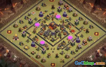 COC市政厅10基本布局：战争，农业和奖杯地图＃11003
