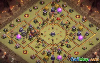COC Town Hall 10 ბაზის განლაგება: ომი, მიწათმოქმედება და ტროფეის რუქები #14384
