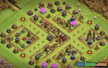 Tata Letak Pangkalan Balai Kota Coc: Peta Perang, Hibrida & Rumah #14302