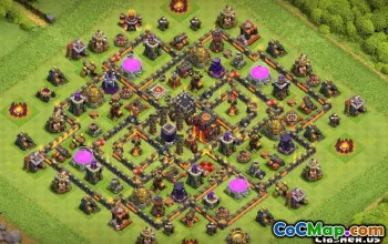COC市政厅10基本布局：战争，奖杯和农业地图＃10122