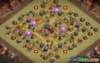 COC市政厅10基本布局：战争，奖杯和农业地图＃10268